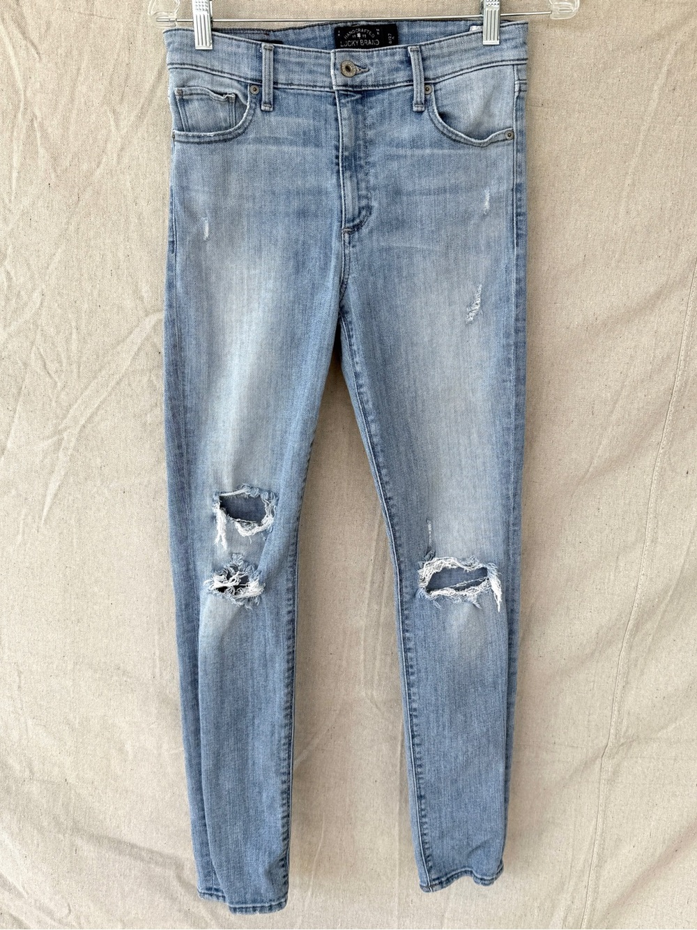 Lucky Brand Bridgette Skinny Jeans Size 4/27 Distressed Light Wash Denim